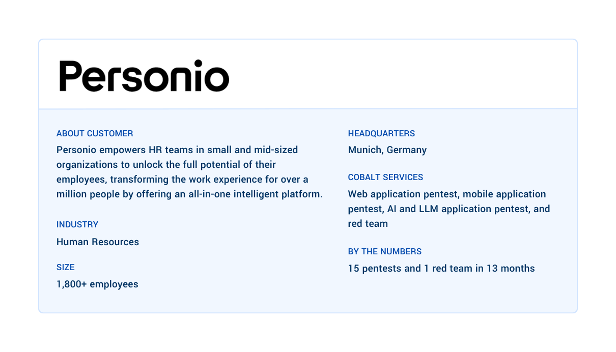 How Personio built their offensive security program with Cobalt
