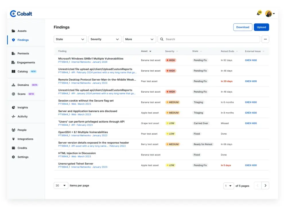 Centralized assets and findings-modified