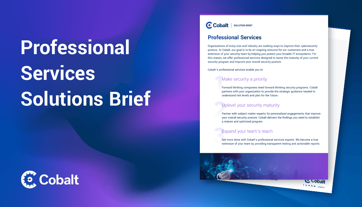 Professional services solutions brief - cybersecurity consulting by Cobalt