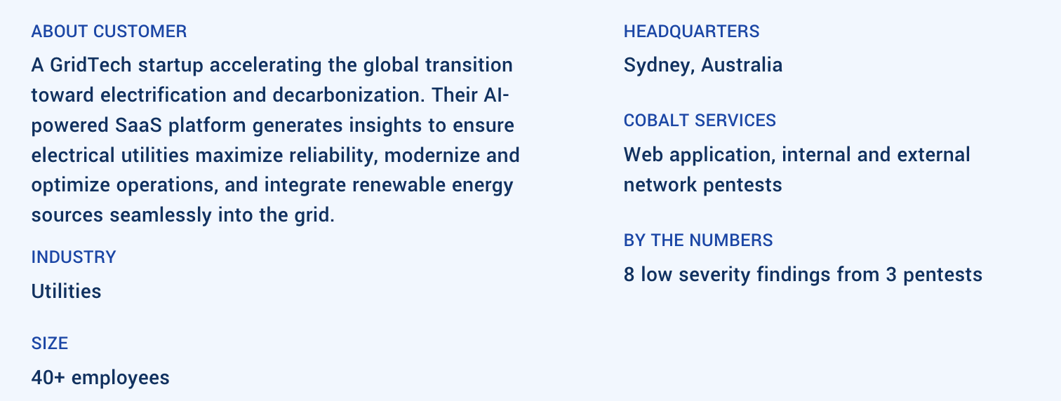 GridTech startup Case Study, snapshot